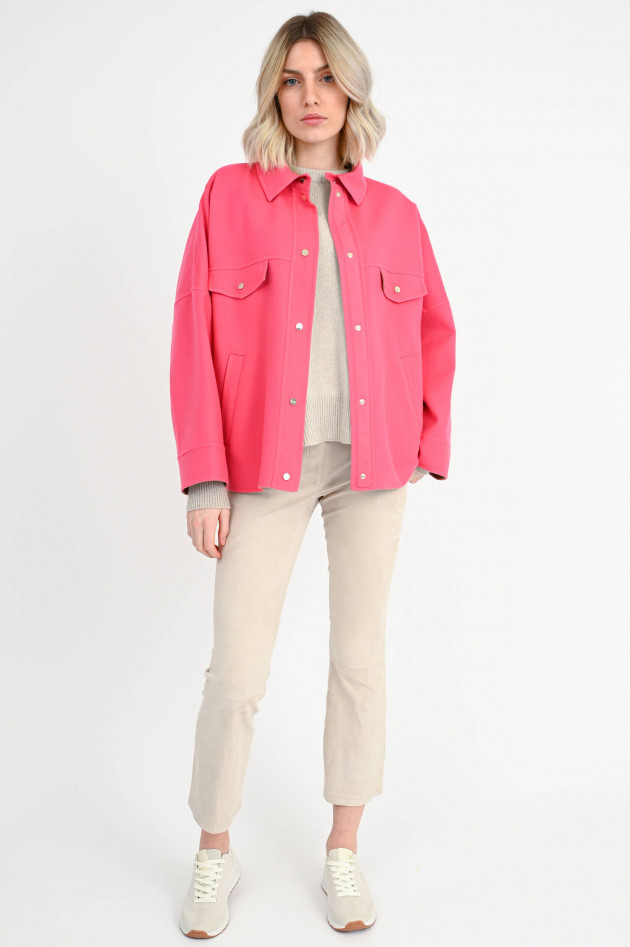 Herno Beschichtete Oversize Hemdjacke in Pink