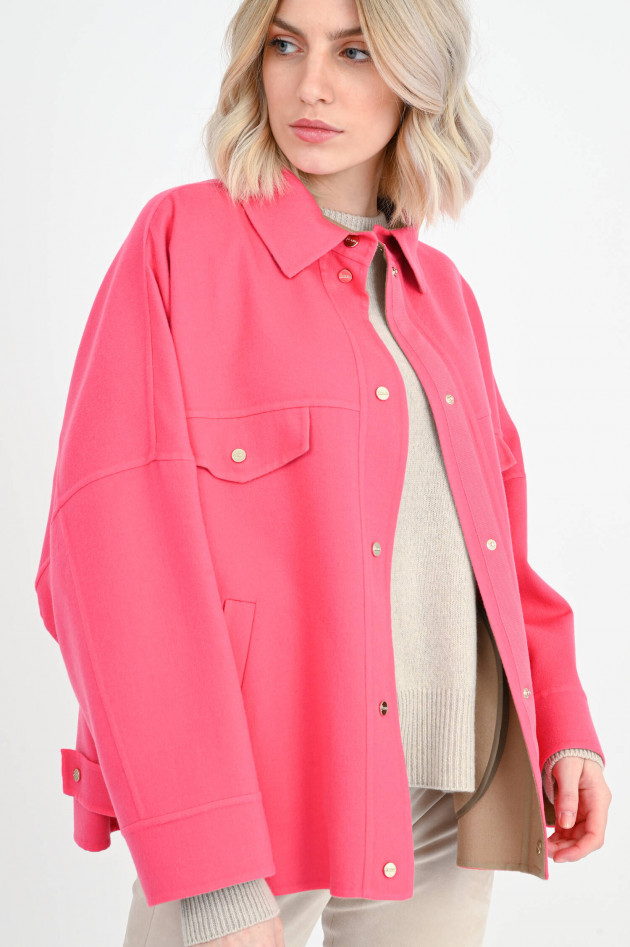 Herno Beschichtete Oversize Hemdjacke in Pink