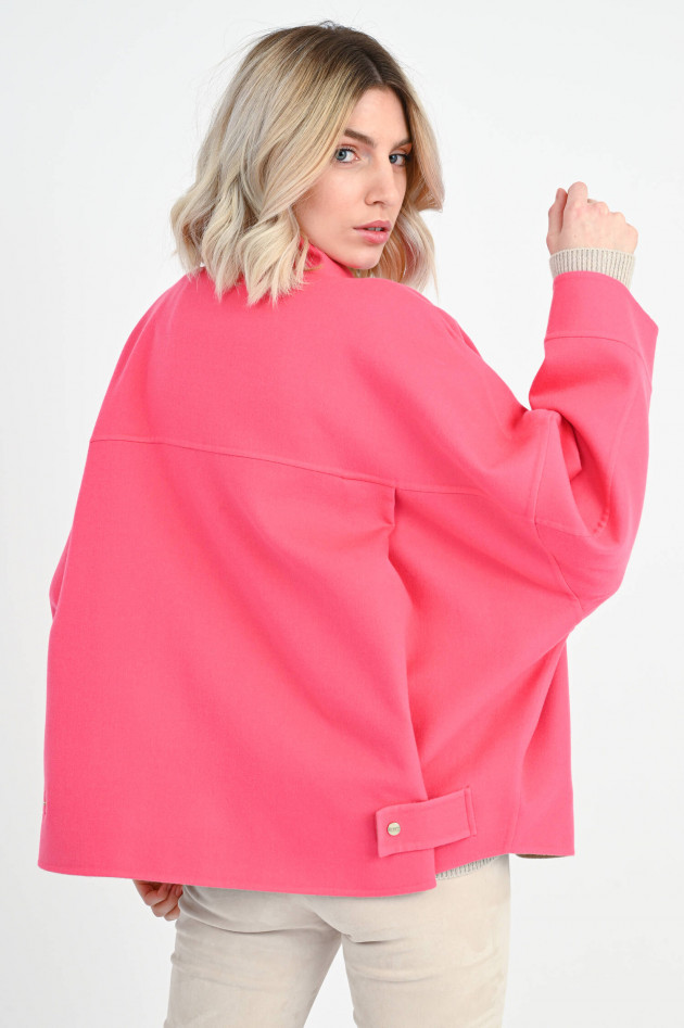 Herno Beschichtete Oversize Hemdjacke in Pink