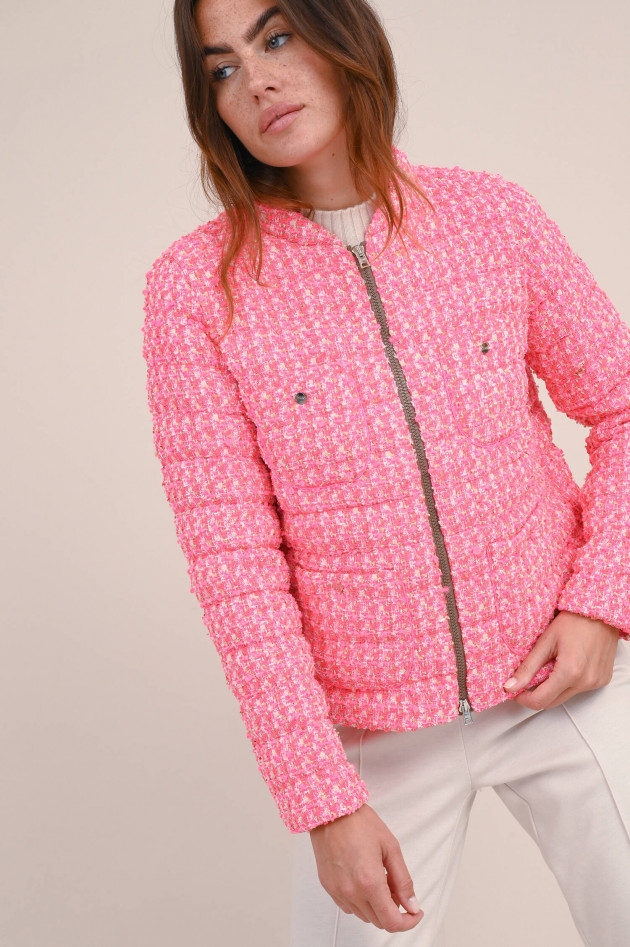 Herno Daunen-Bouclé-Jacke in Pink