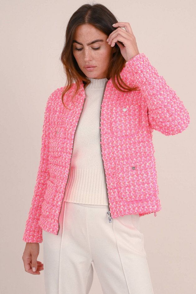 Herno Daunen-Bouclé-Jacke in Pink