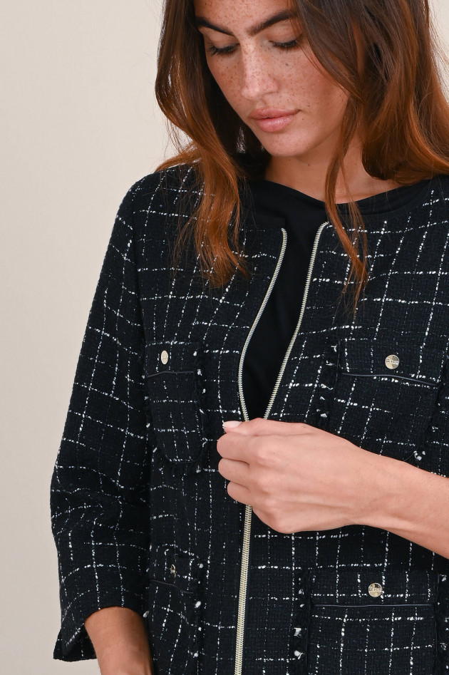 Herno Tweed Jacke mit Lurex Fäden in Schwarz