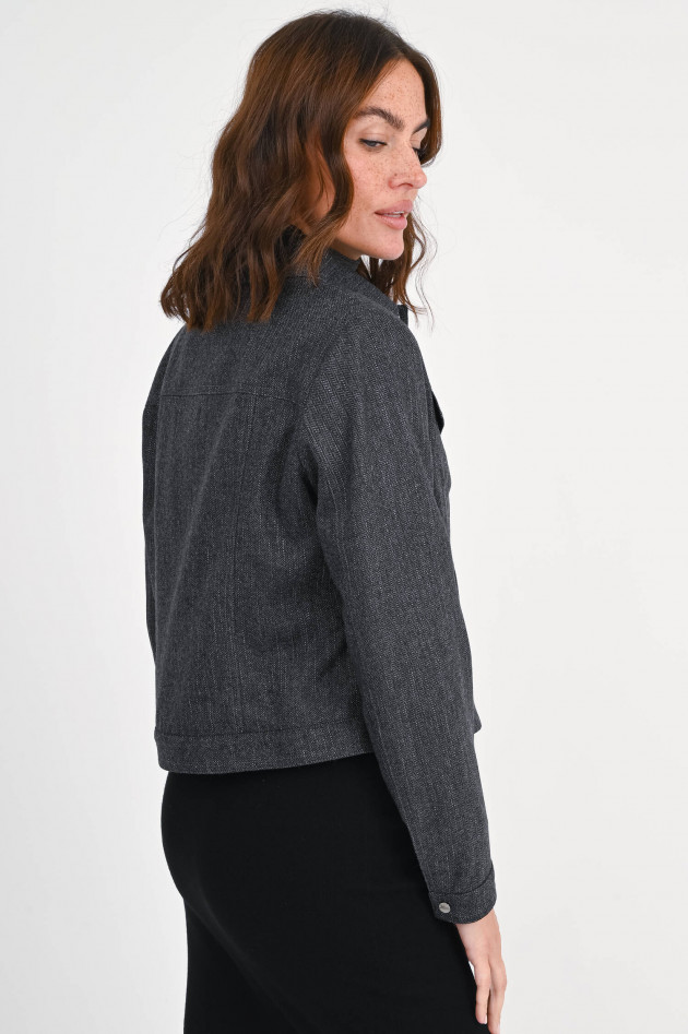 Herno Jacke mit Fischgrätmuster in Anthrazit