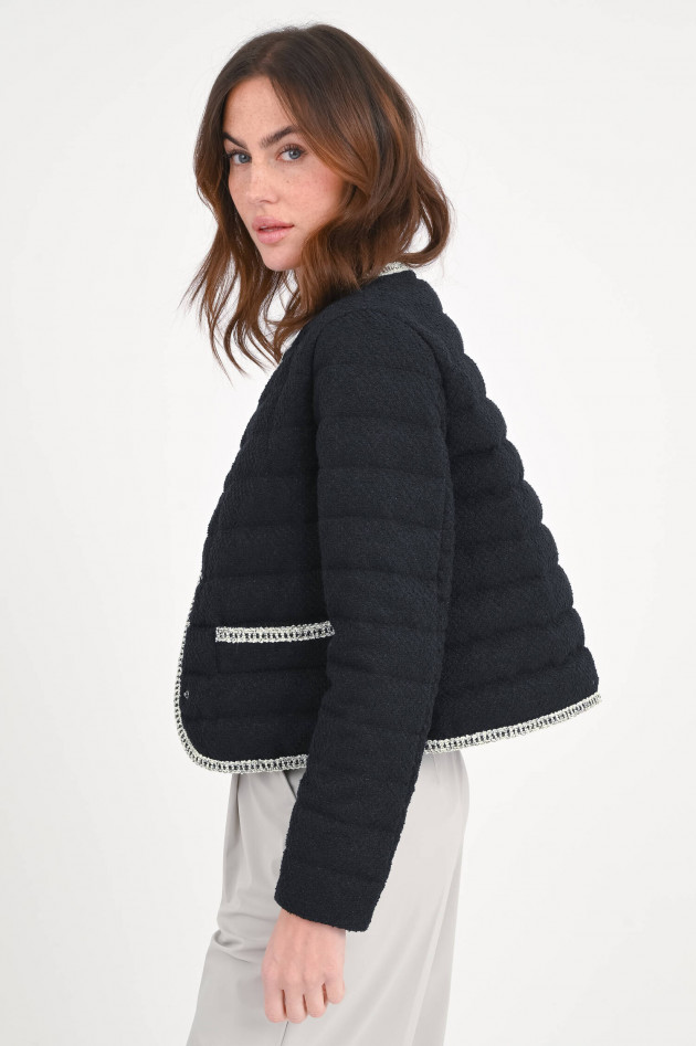 Herno Jacke in Bouclé-Optik in Schwarz/Weiß