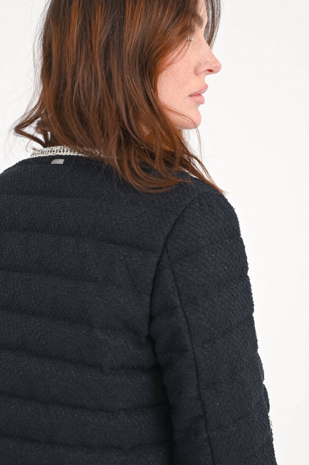 Herno Jacke in Bouclé-Optik in Schwarz/Weiß