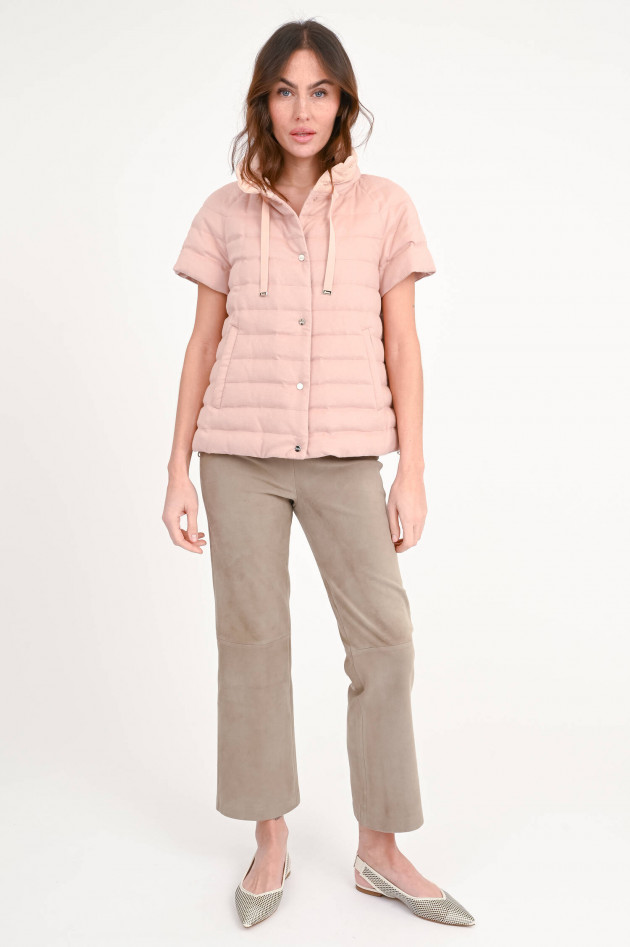 Herno Cashmere-Seide Kurzarm-Daunenweste in Rose