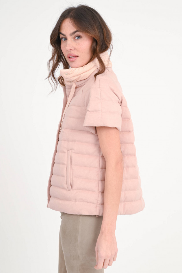 Herno Cashmere-Seide Kurzarm-Daunenweste in Rose