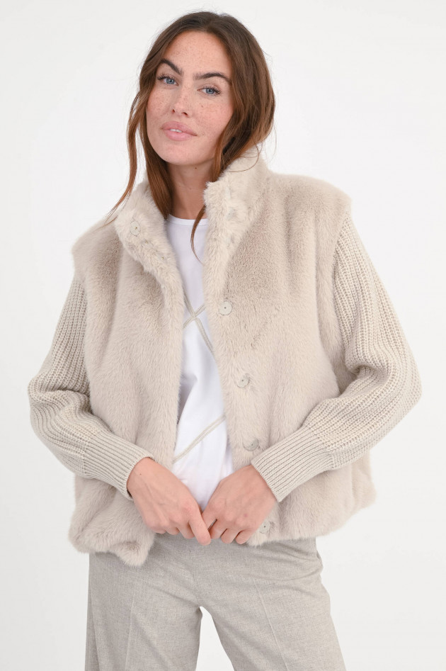 Herno Hybrid-Faux Fur Jacke in Chantilly