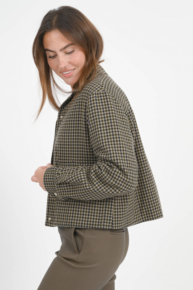 Herno Hahnentritt-Jacke in Khaki/Taupe/Navy