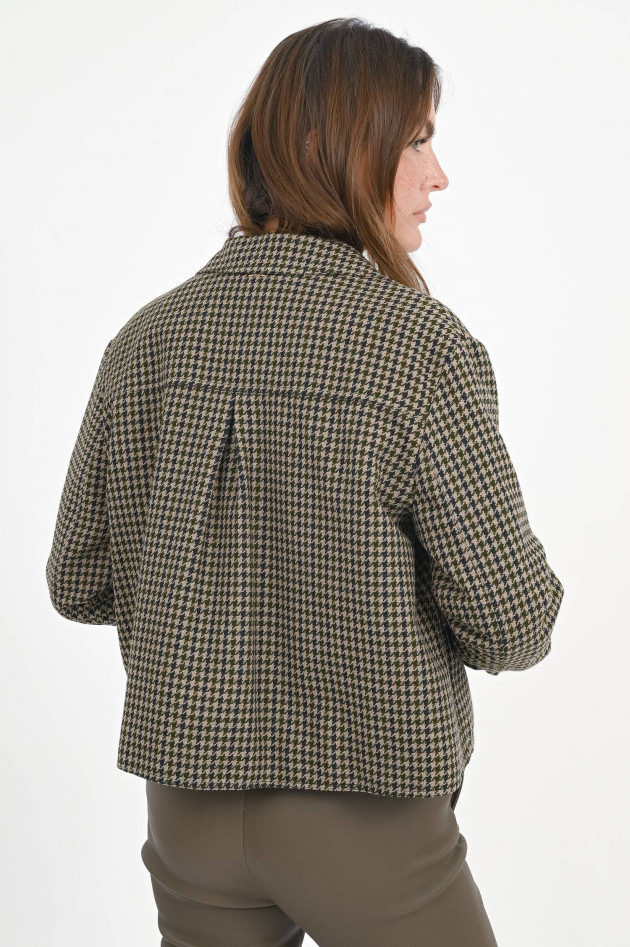 Herno Hahnentritt-Jacke in Khaki/Taupe/Navy