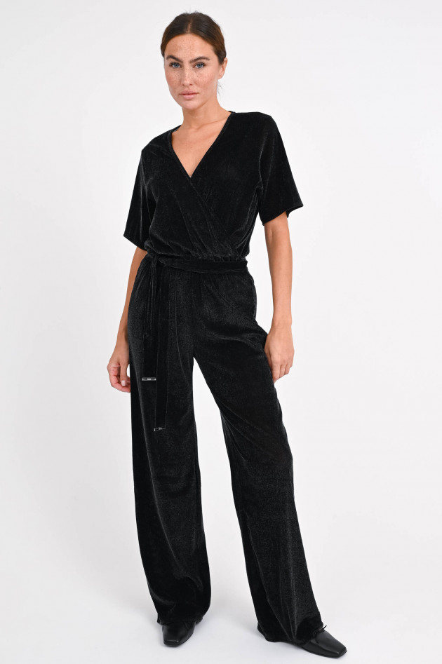 Herno Jumpsuit aus weichem Material in Schwarz glänzend