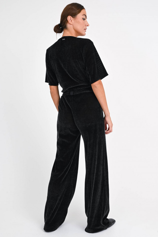 Herno Jumpsuit aus weichem Material in Schwarz glänzend