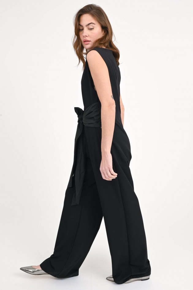 Herno Jumpsuit mit Schärpe zum Binden in Schwarz