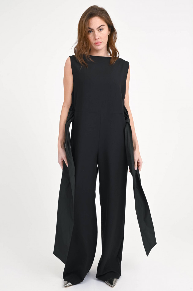 Herno Jumpsuit mit Schärpe zum Binden in Schwarz