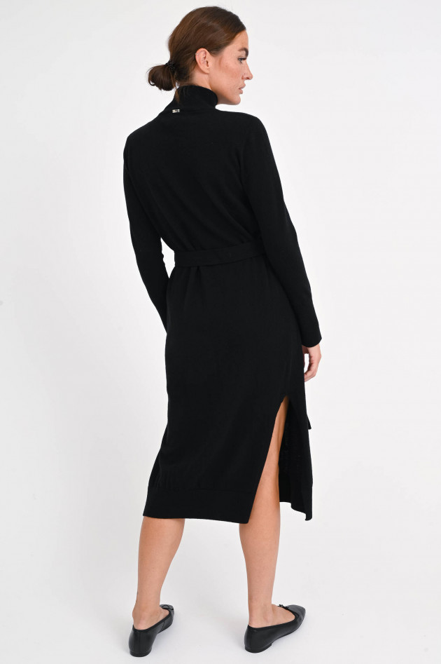 Herno Midi-Strickkleid mit Gürtel in Schwarz