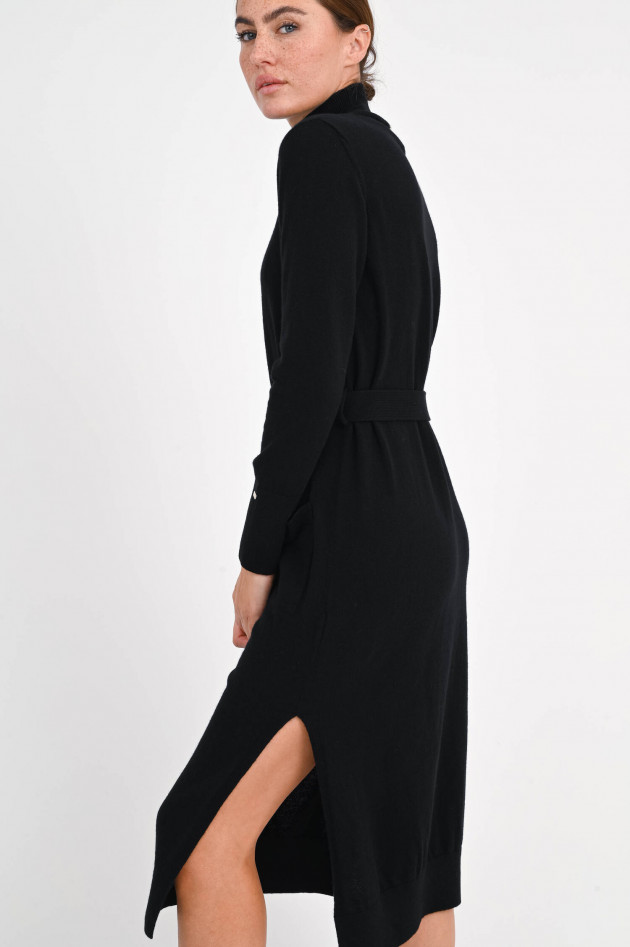Herno Midi-Strickkleid mit Gürtel in Schwarz