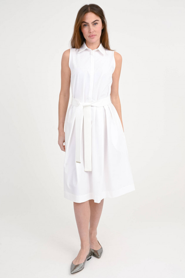 Herno Hemdblusenkleid mit Faltenrock in Bianco