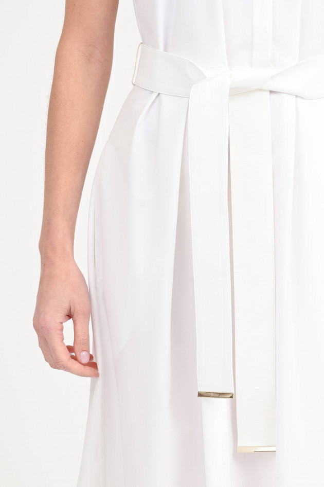 Herno Hemdblusenkleid mit Faltenrock in Bianco