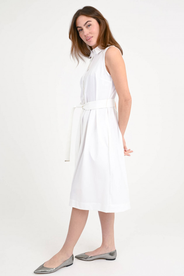 Herno Hemdblusenkleid mit Faltenrock in Bianco