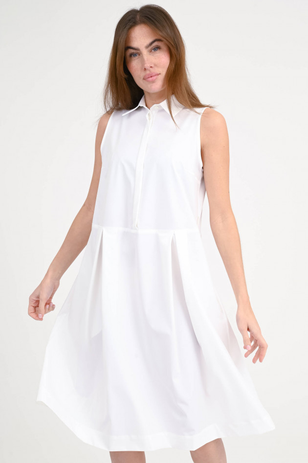 Herno Hemdblusenkleid mit Faltenrock in Bianco