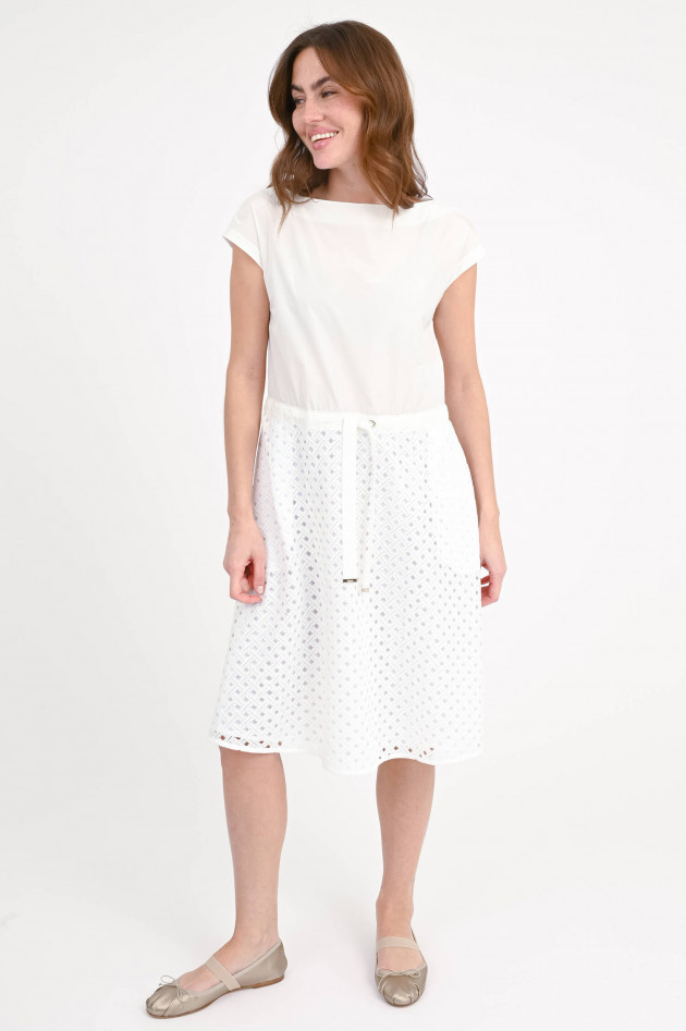 Herno Kleid mit Material-Mix in Weiß