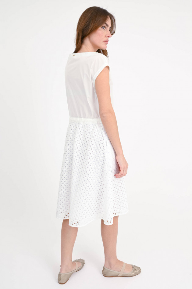 Herno Kleid mit Material-Mix in Weiß