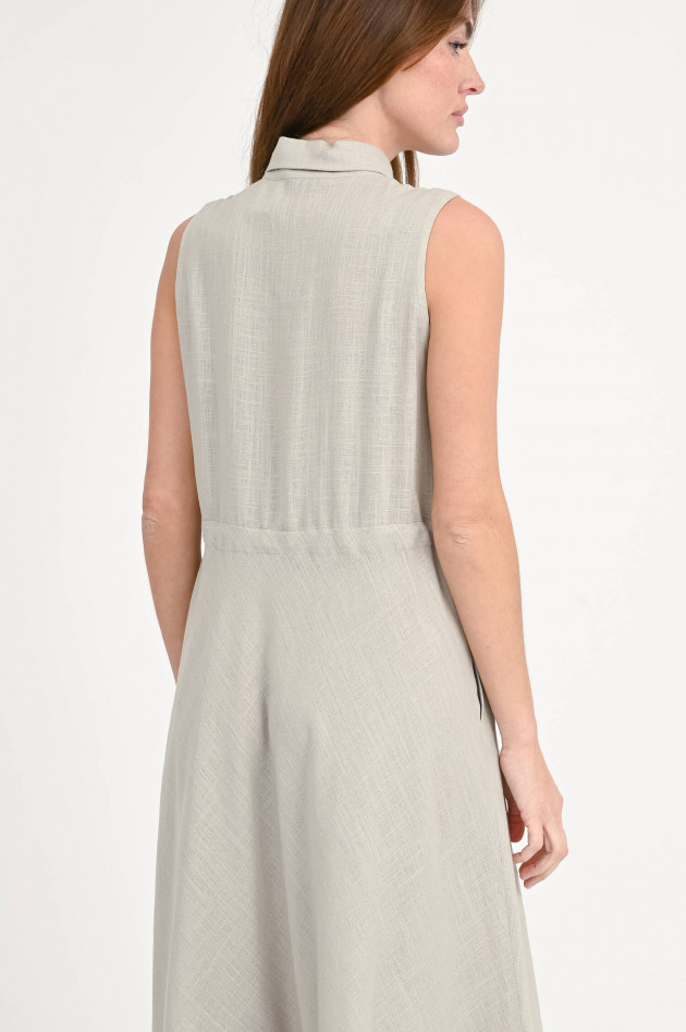 Herno Hemdkleid aus Viskose-Leinen-Mix in Strandbeige