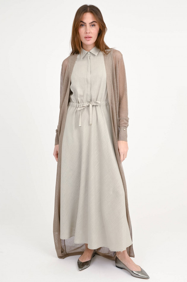 Herno Hemdkleid aus Viskose-Leinen-Mix in Strandbeige