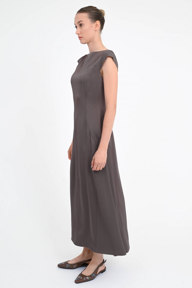 Herno Maxi-Satinkleid in Chocolate