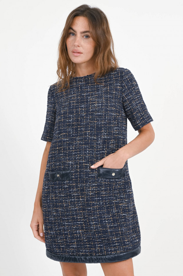 Herno Tweed Kleid mit aufgesetzten Taschen in Blue/Beige