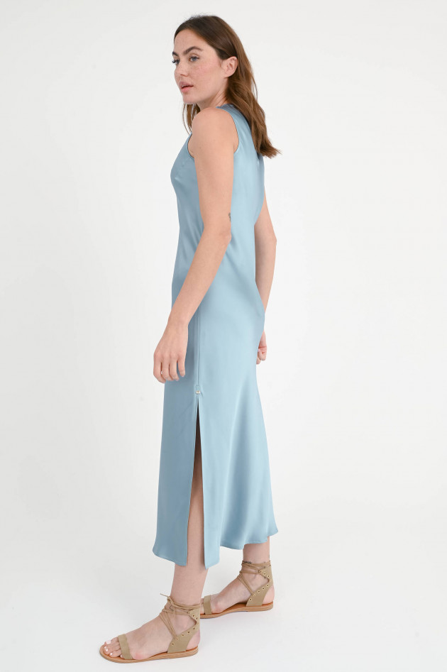 Herno Maxi-Satinkleid in Azzuro Minerale