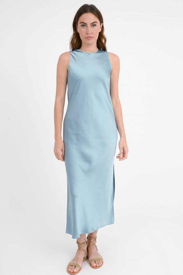 Herno Maxi-Satinkleid in Azzuro Minerale