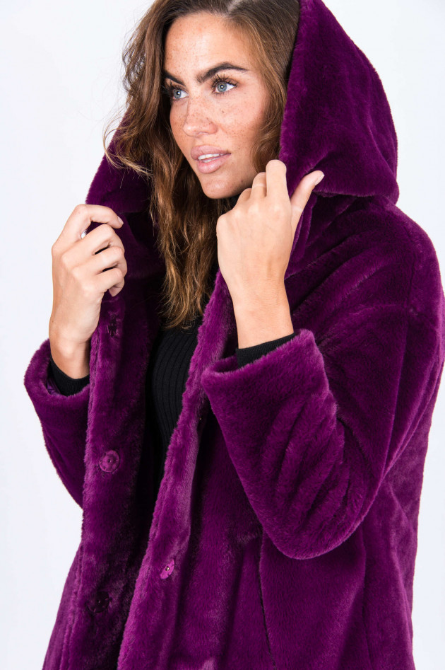 Herno Fake-Fur Mantel in Violett