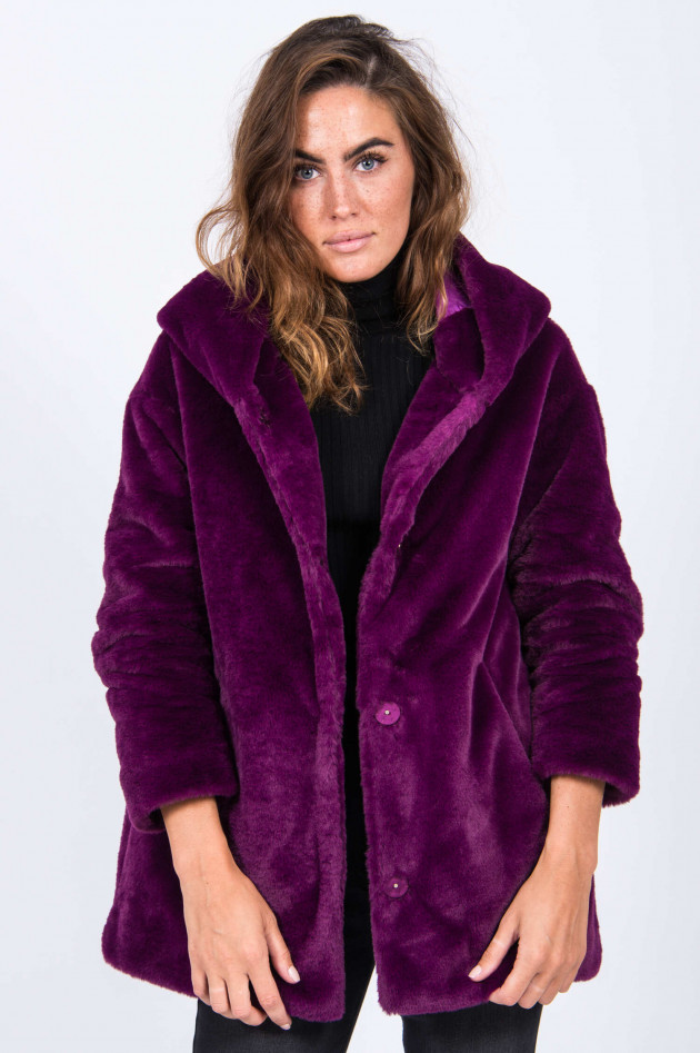 Herno Fake-Fur Mantel in Violett