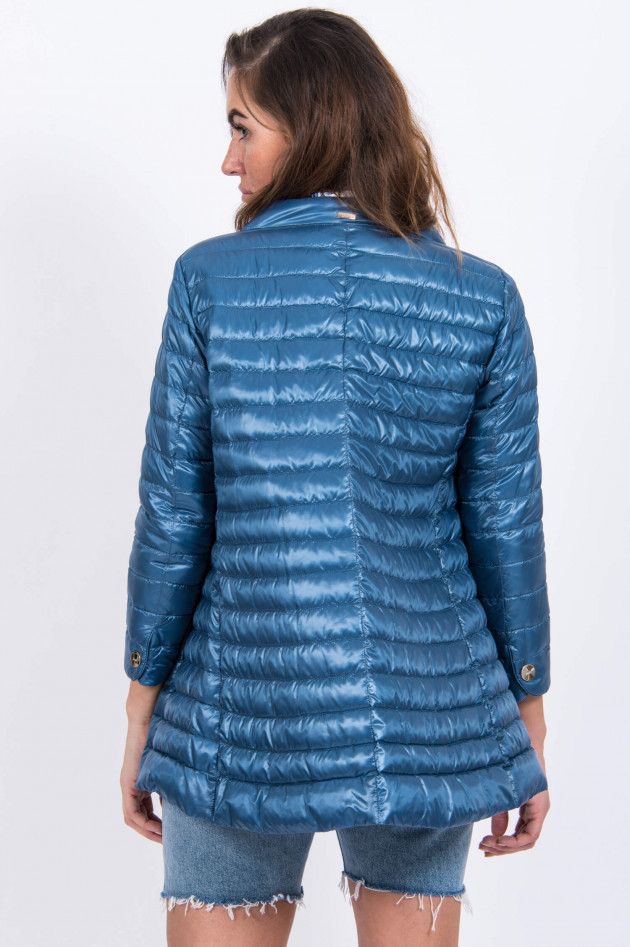 Herno Lange Leichtdaunenjacke in Blau