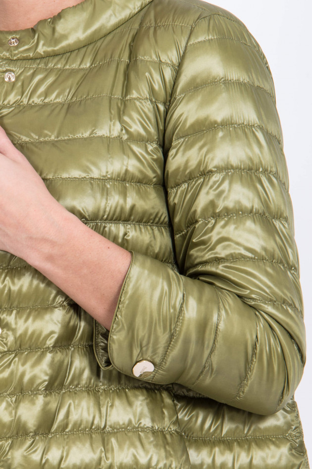 Herno Lange Leichtdaunenjacke in Kiwi