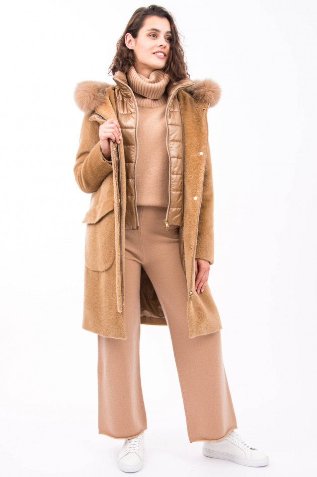 Herno Jacke mit Pelzkragen in Camel