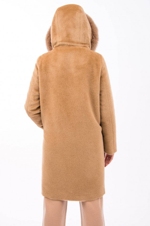 Herno Jacke mit Pelzkragen in Camel