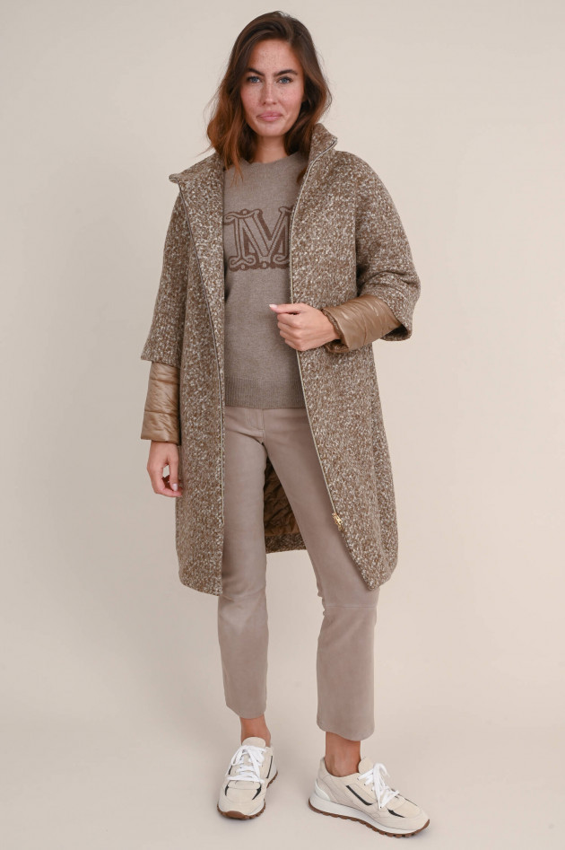 Herno Wollmix Mantel in Beige meliert