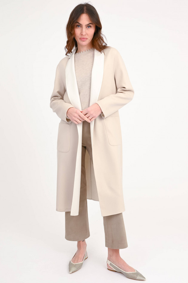 Herno Maxi-Wollmantel in Creme/Light Beige