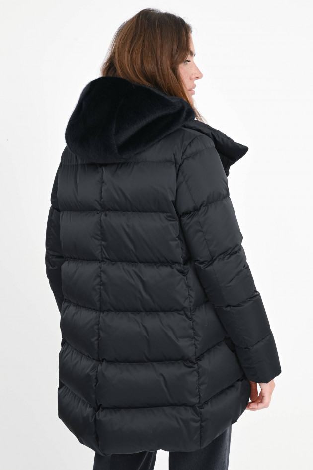 Herno Hybrid Jacke mit Kunstfelleinsatz in Schwarz