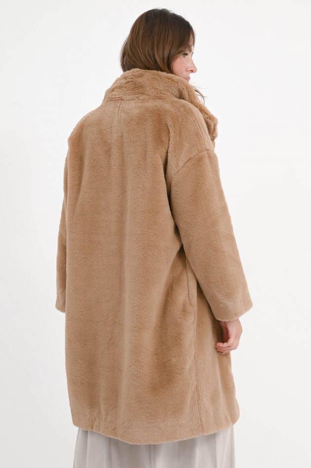 Herno Faux Fur Mantel in Camel
