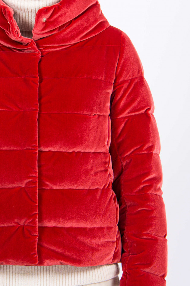 Herno Samt-Daunenjacke in Rot