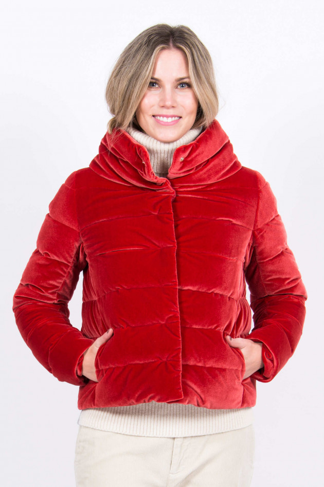 Herno Samt-Daunenjacke in Rot
