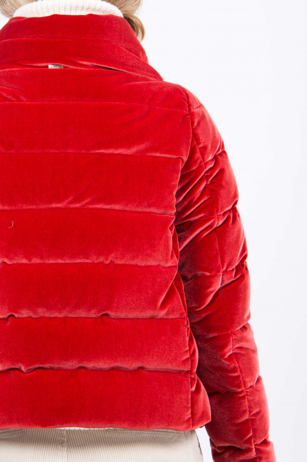 Herno Samt-Daunenjacke in Rot