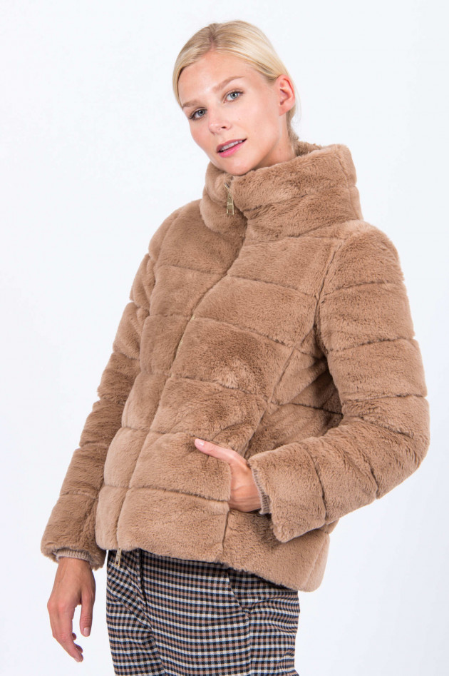 Herno Kunstpelz-Daunenjacke in Camel