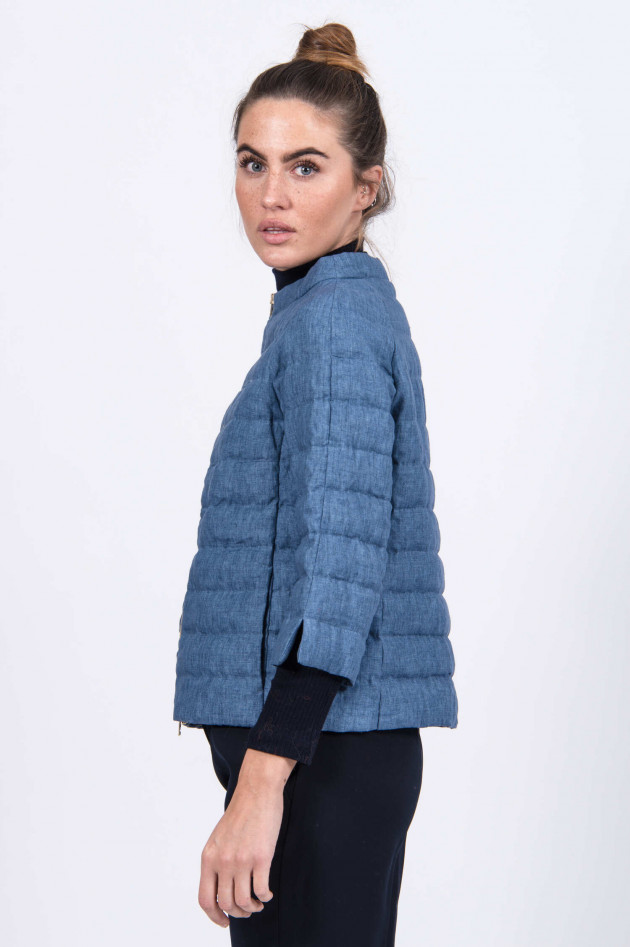 Herno Leinenjacke in Denim-Optik in Blau