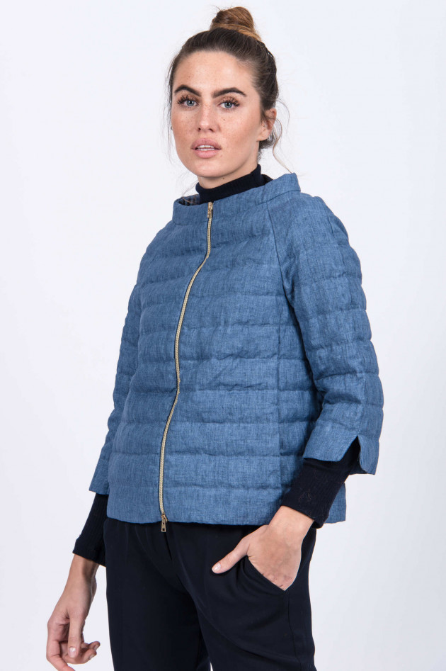 Herno Leinenjacke in Denim-Optik in Blau