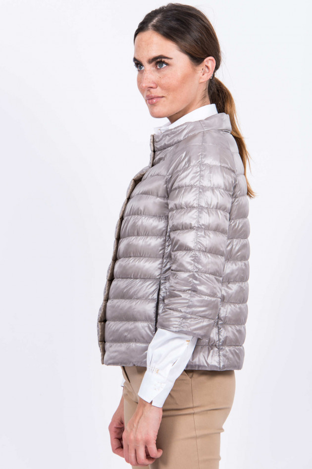 Herno Wende-Daunenjacke mit Stehkragen in Beige/Grau