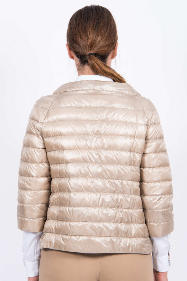 Herno Wende-Daunenjacke mit Stehkragen in Beige/Grau